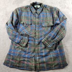 Vintage Appalachian Trail Size L Large Quilted Lined Flannel Shacket